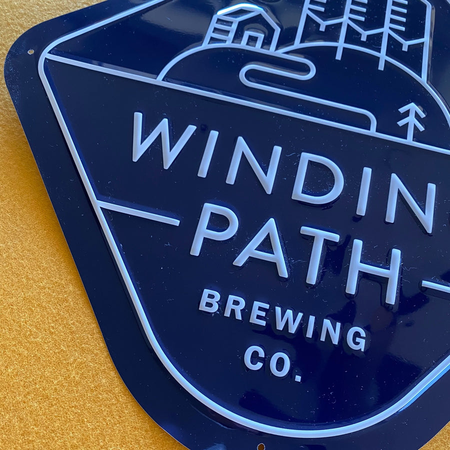 Winding Path Brewing Co Tin Tacker Metal Beer Sign