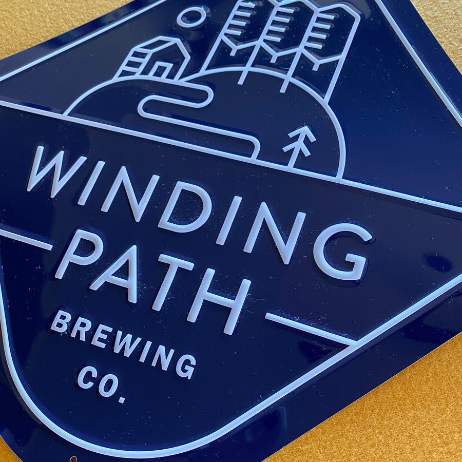 Winding Path Brewing Co Tin Tacker Metal Beer Sign