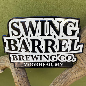 Swing Barrel Brewing Co Tin Tacker Metal Beer Sign