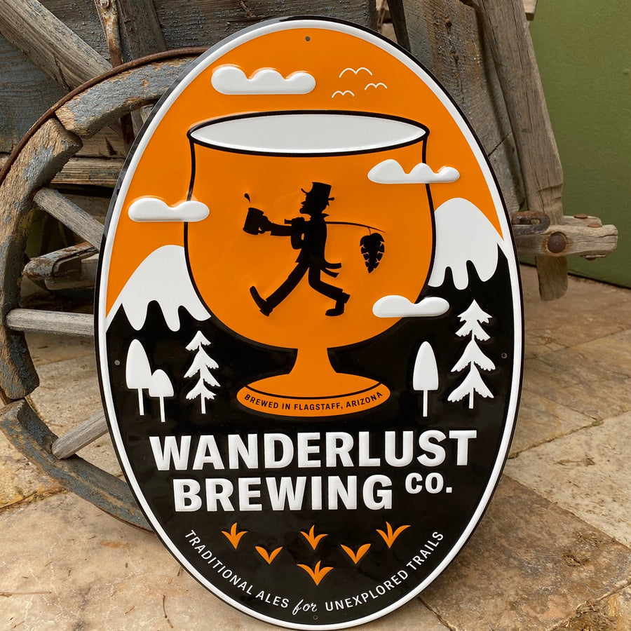 Wanderlust Brewing Co Flagstaff, Arizona Tin Tacker Metal Beer Sign