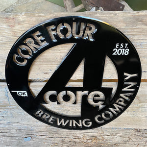 Core Four 4 Brewing Co Laser Cut Tin Tacker Metal Beer Sign