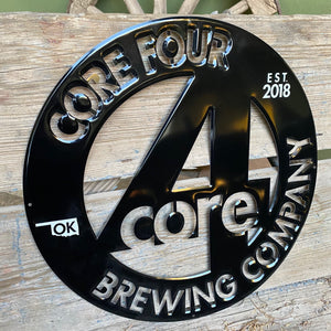 Core Four 4 Brewing Co Laser Cut Tin Tacker Metal Beer Sign