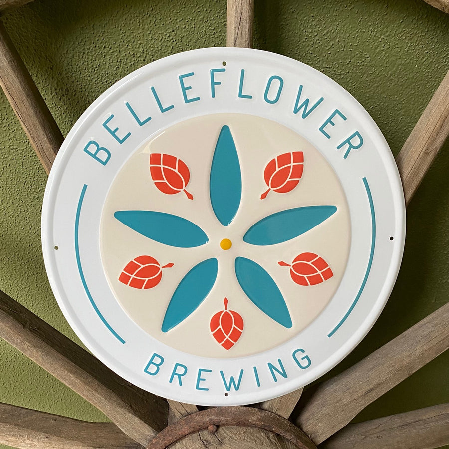 Belleflower Brewing Co Tin Tacker Metal Beer Sign