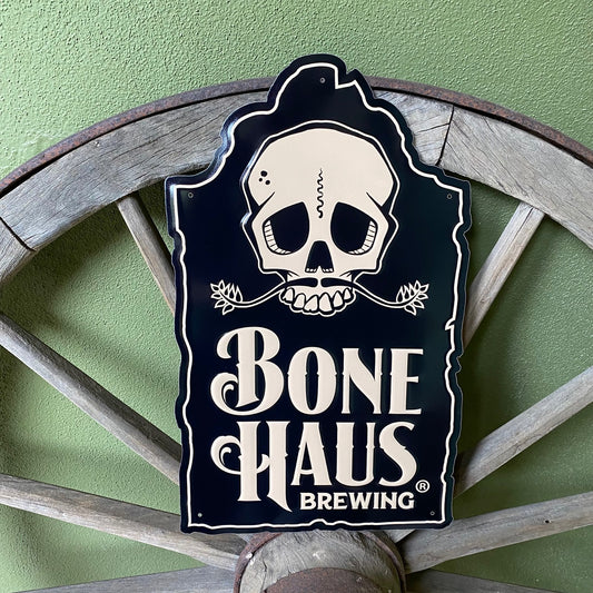 Bone Haus Brewing Tin Tacker Metal Beer Sign