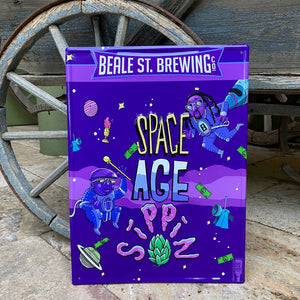 Beale St. Brewing "Space Age Sippin'" Tin Tacker Metal Beer Sign