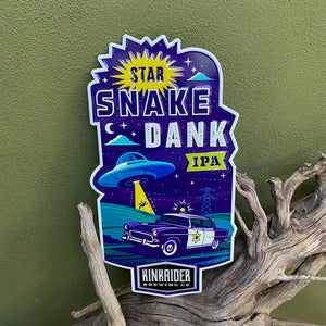 Kinkaider Brewing Co Star Snake Dank IPA Tin Tacker Metal Beer Sign