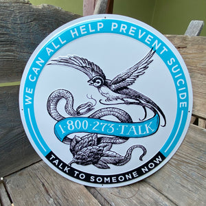 Suicide Prevention Awareness #1800TALK Tin Tacker Metal Beer Sign