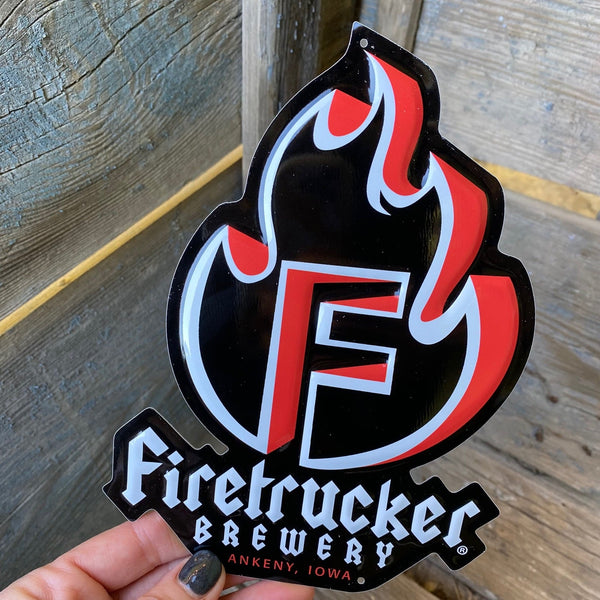 Firetrucker Brewery "Mini Tacker" Tin Tacker Aluminum Beer Sign Tin