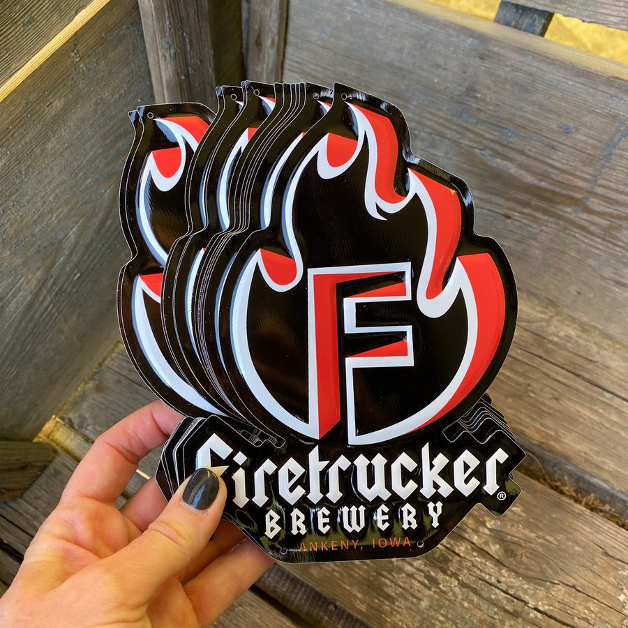 Firetrucker Brewery "Mini Tacker" Tin Tacker Aluminum Beer Sign