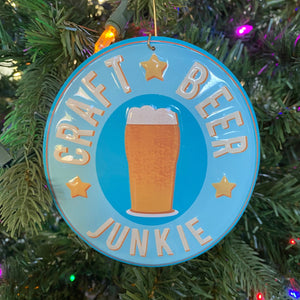 Craft Beer Junkie "Mini Tacker" Christmas Ornament