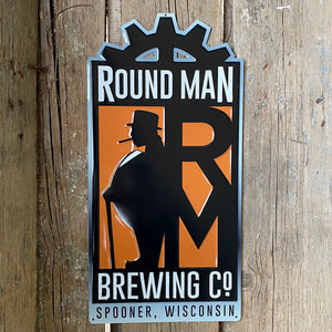 Round Man Brewing Co Tin Tacker Metal Beer Sign