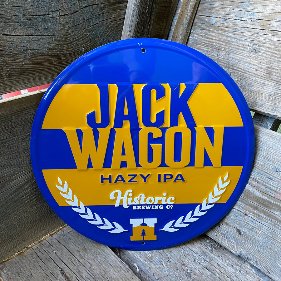 Historic Brewing Co Jack Wagon Tin Tacker Metal Beer Sign