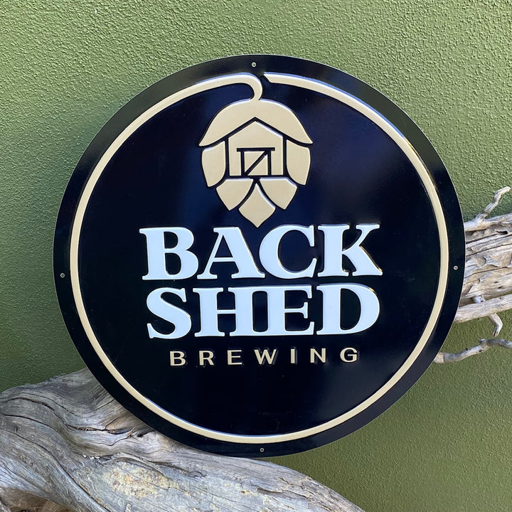 Back Shed Brewing Co Tin Tacker Metal Beer Sign