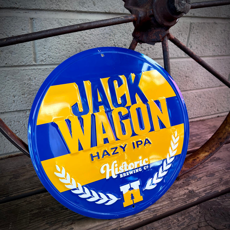 Historic Brewing Co Jack Wagon Tin Tacker Metal Beer Sign