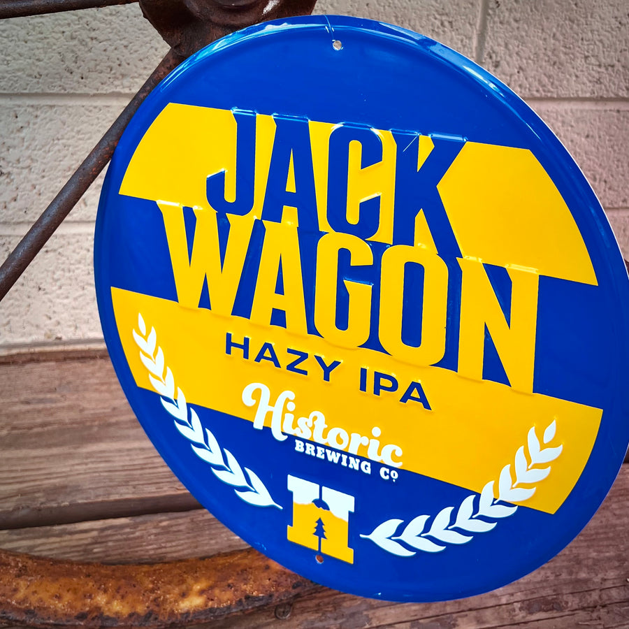 Historic Brewing Co Jack Wagon Tin Tacker Metal Beer Sign