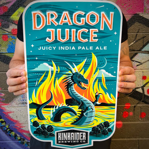 Kinkaider Brewing Co Dragon Juice Tin Tacker Metal Beer Sign