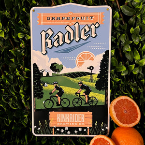 Kinkaider Brewing Co Radler Tin Tacker Metal Beer Sign