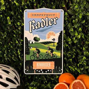 Kinkaider Brewing Co Radler Tin Tacker Metal Beer Sign