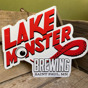 Lake Monster Brewing Co Tin Tacker Metal Beer Sign