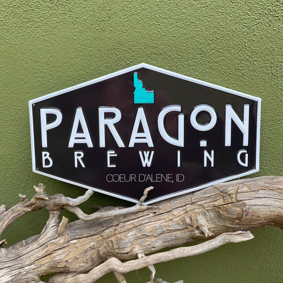 Paragon Brewing Co Tin Tacker Metal Beer Sign