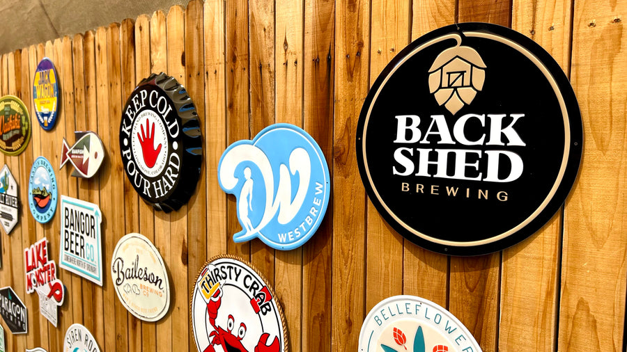 Back Shed Brewing Co Tin Tacker Metal Beer Sign