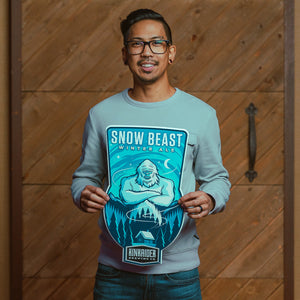 Kinkaider Brewing Co Snow Beast Winter Ale Tin Tacker Metal Beer Sign