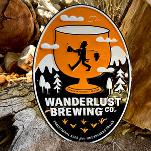 Wanderlust Brewing Co Flagstaff, Arizona Tin Tacker Metal Beer Sign