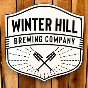 Winter Hill Brewing Embossed Aluminum Sign Tin Tacker