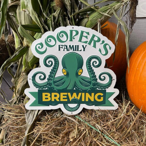 Cooper's Family Brewing Tin Tacker Metal Beer Sign